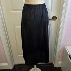 Warner's Vintage Black Half Slip Women's Size Medium‎ Retro Grannycore Lingerie